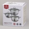 Набор кастрюль эмалированный, серия "lavender cats 6пр. 2,0/2,8/3,8л диа.18/20/22см Agness (943-107)