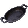 Сковорода с ручками на подставке 15,5х9,5см чугун/дерево МВ (26798)