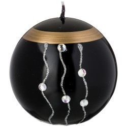 Свеча декоративная шар "волшебное сияние" black диаметр 8 см высота 9 см Adpal (348-826)