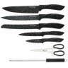 Набор ножей agness "black marble" с ножницами и мусатом на пластиковой подставке, 8 предметов Agness (911-675)