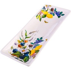 Блюдо сервировочное 28х10,6х3см Лесные ягоды с лимонами доломит LR (60157)