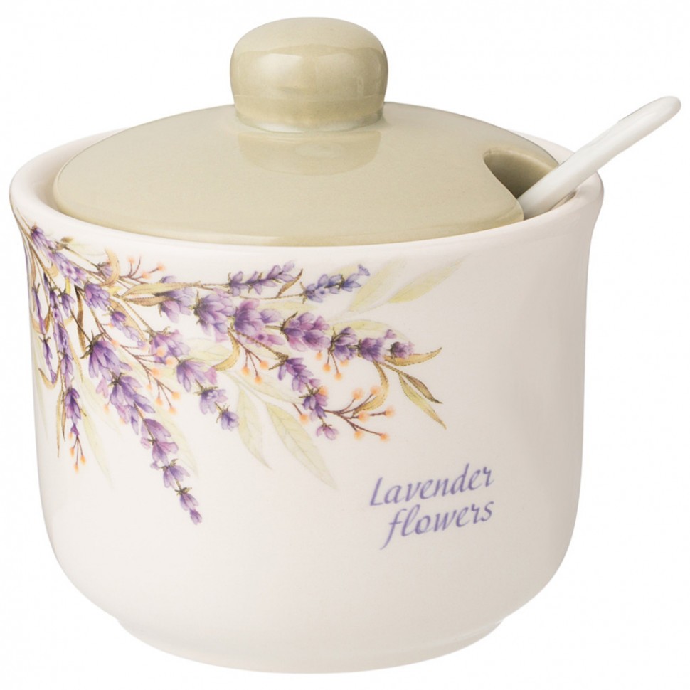 Сахарница с ложкой agness "душа прованса" 10*9,5 см 300 мл Agness (358-2057)