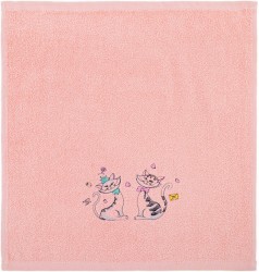 Салфетка махровая "сладкая парочка" 35х35см, 100% хлопок, розовый, вышивка SANTALINO (850-600-55)