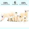 Набор фигурок животных серии "Мир морских животных": Семья белых медведей, 6 предметов (ММ203-013)