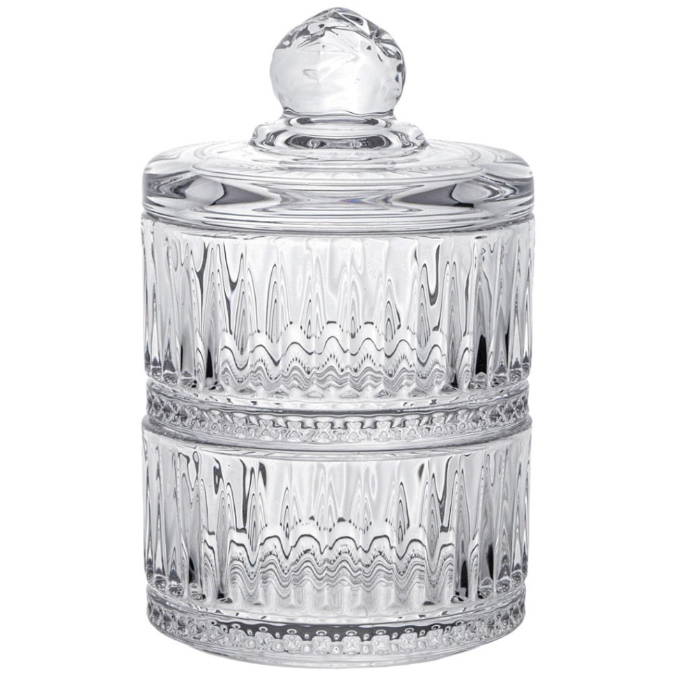 Емкость для хранения lefard с крышкой 2 яруса "lines" 8*14 см, 180 мл (каждая) Lefard (691-080)