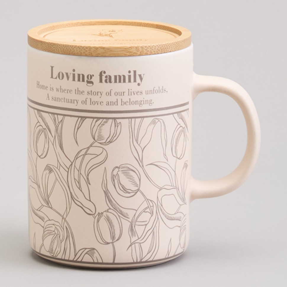 Кружка lefard 400мл с бамбуковой крышкой "sweet home" 8*10.9cm Lefard (756-479)