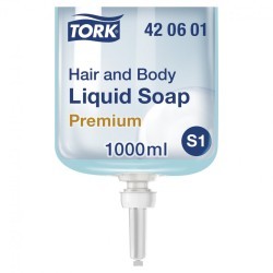 Картридж с жидким мылом-гелем для тела и волос одноразовый Tork (S1) Premium 1 л 602955 (1) (90141)