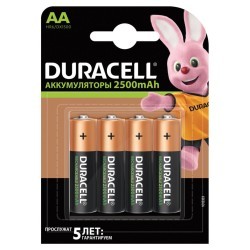Батарейки аккумуляторные Duracell HR06 (АА) Ni-Mh 2500 mAh 4 шт 81472345 (453567) (1) (65473)