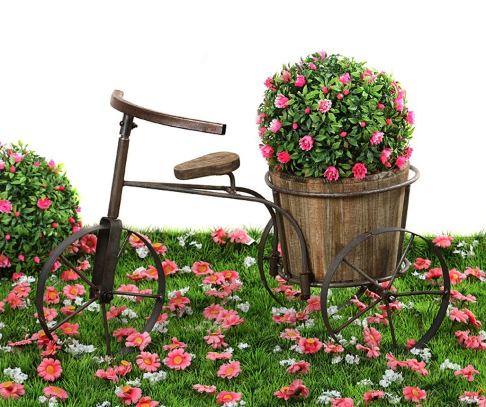 Садовые интернет магазины москва. Садовый декор. Велосипед для сада-огорода. Огород в кашпо. Декоративные велосипеды для сада и огорода.