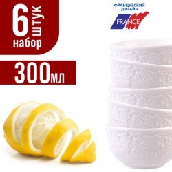 Набор салатников 6шт 300мл фарфор LR (60054)