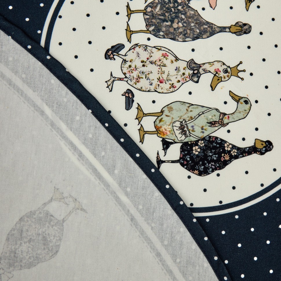 Скатерть круглая "family farm" 150см ,синий, 100% хлопок, твил, с пропиткой Lefard (850-742-23)