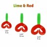 Твистер Helios Credo Double Tail 3,54"/9 см, цвет Lime & Red 5 шт HS-28-021 (78086)