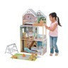 Деревянный кукольный домик "Хэлли", с мебелью 31 предмет в наборе, свет, звук, для кукол 30 см (65980_KE)