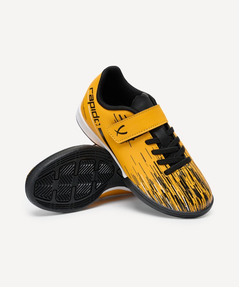 БЕЗ УПАКОВКИ Бутсы зальные JÖGEL Rapido IN Yellow/black, детский (2134214)