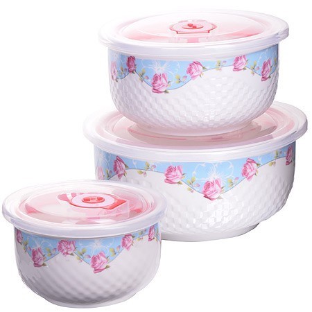 Набор мисок 6пр 0,3/0,45/1л керамика LR (28662)