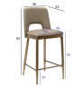 Стул барный экокожа бежевый+бронза 43*46*93см (TT-00013153)