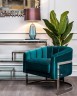 Кресло велюр сине-зеленый 77*70*71см (TT-00001938)