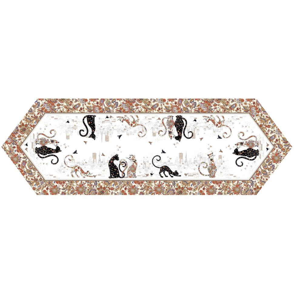 Дорожка "парижские коты" 45х145см 100% хлопок,твил Lefard (850-746-31)