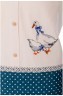 Фартук-рубашка с закруглённым воротником "гуси", синий +беж , вышивка, кружево, 100% х/б Оптпромторг Ооо (850-820-72) 