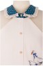 Фартук-рубашка с закруглённым воротником "гуси", синий +беж , вышивка, кружево, 100% х/б Оптпромторг Ооо (850-820-72) 