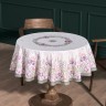 Скатерть круглая  " ирисы" 150см белая ,100% хлопок ,твил, с пропиткой Lefard (850-743-23)