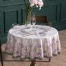 Скатерть круглая  " ирисы" 150см белая ,100% хлопок ,твил, с пропиткой Lefard (850-743-23)