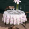 Скатерть круглая  " ирисы" 150см белая ,100% хлопок ,твил, с пропиткой Lefard (850-743-23)