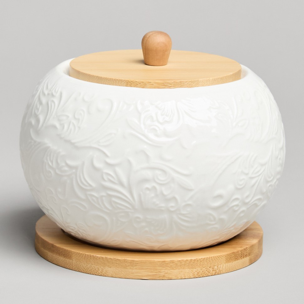 Сахарница lefard "muse" с дер.крышкой на дер.подставке 12*9,5 см 450 мл Lefard (587-207)