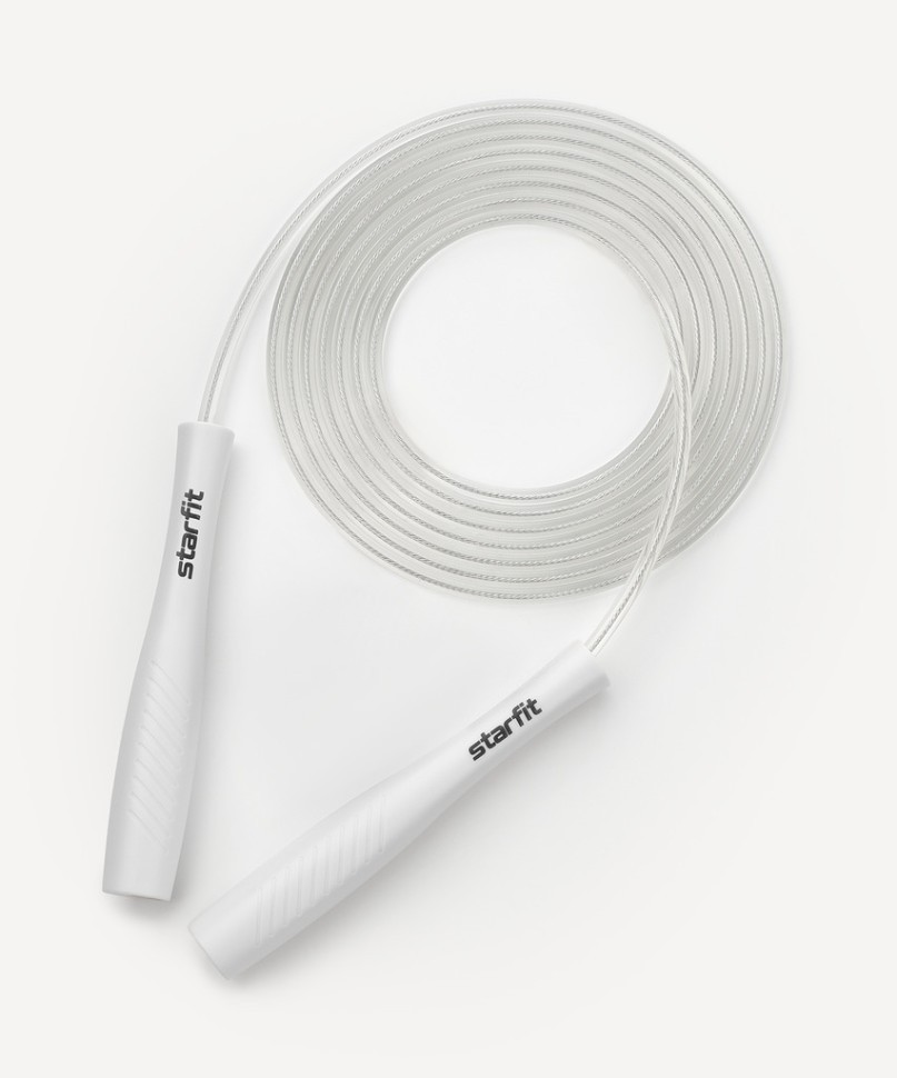 Скакалка Starfit RP-501 ПВХ, с пластиковыми ручками, 3 м, белый (2119095)