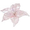 Цветок пуансеттия декоративный  "ажур" с клипсой диаметр=23 см цвет:pink Lefard (136-103)