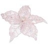 Цветок пуансеттия декоративный  "ажур" с клипсой диаметр=23 см цвет:pink Lefard (136-103)