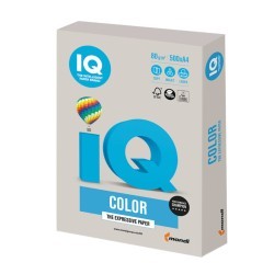 Бумага цветная для принтера IQ Color А4, 80 г/м2, 500 листов, серая, GR21 (65399)