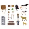 Набор фигурок животных серии "На ферме": Ферма игрушка, 21 фигурка домашних животных и птиц, фермеров и инвентаря (ММ205-042)