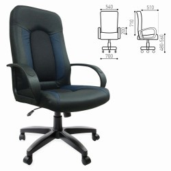 Кресло офисное Brabix Strike EX-525 экокожа/ткань, черно-серое TW 531378 (71793)