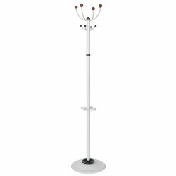 Вешалка-стойка "Квартет-З" 1,79 м основание 40 см 4 крючка + место для зонтов металл белая (1) (90242)