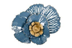 Декор настенный"Цветок"золотисто-голубой 38,1*50,8*8,3 - TT-00001944