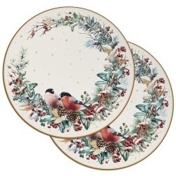 Набор подстановочных салфеток "снегири" из 2 шт., диаметр=38 см Lefard (771-141)