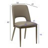 Стул обеденный экокожа бежевый+бронза 47*52*87см (TT-00013150)