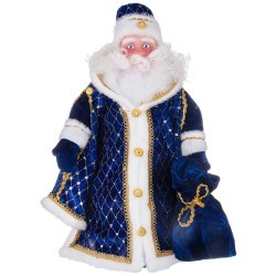 Кукла мягконабивная "дед мороз царский синий" высота=50 см в упаковке ООО"Юниопт" (140-332)