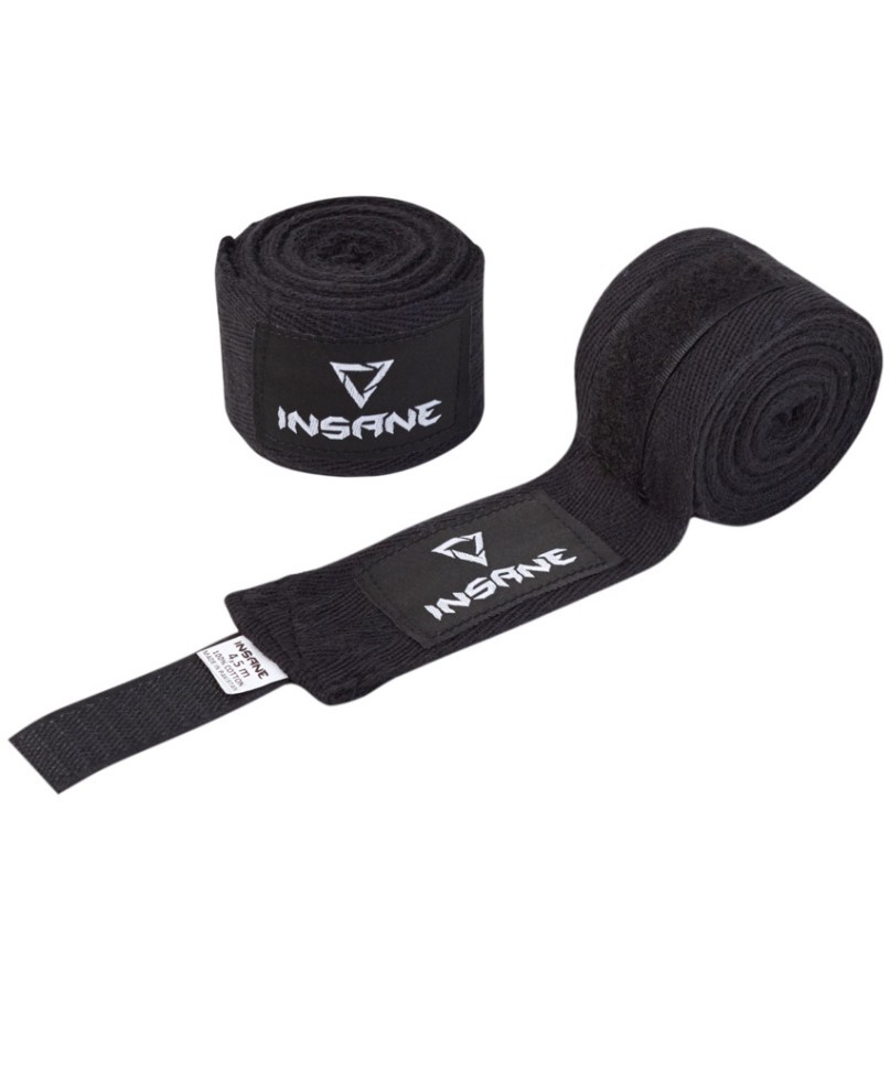 Бинт боксеркий INSANE CRUSHER, хлопок, черный, 4,5 м (2114224)