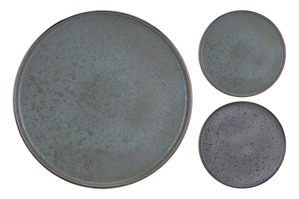 Тарелка обеденная керамическая серая 27см (цвет асс.2) - TT-00008261