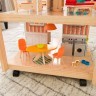 Деревянный кукольный домик "Ассембли", открытый на 360°, на колесиках, с мебелью 42 предмета в наборе, для кукол 30 см (65199_KE)