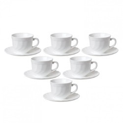 Набор чайный на 6 персон 6 чашек и 6 блюдец белое стекло Trianon Luminarc E8845/605678 (1) (92059)