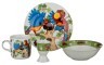 Наборы посуды на 1 персону 4пр."попугай":миска,тарелка,кружка 200 мл.,подставка под яйцо Lefard (87-009)