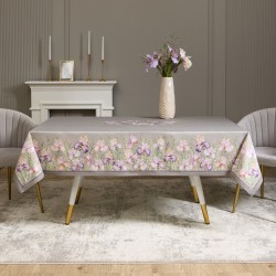 Скатерть "ирисы" 160х220см ,серый, 100% хлопок,твил пропитка Lefard (850-755-21)