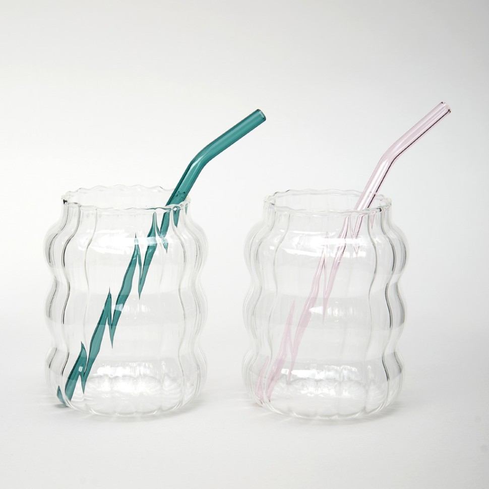 Набор стаканов из 2-х шт. со стекл. трубочками 600 мл Agness (887-291)