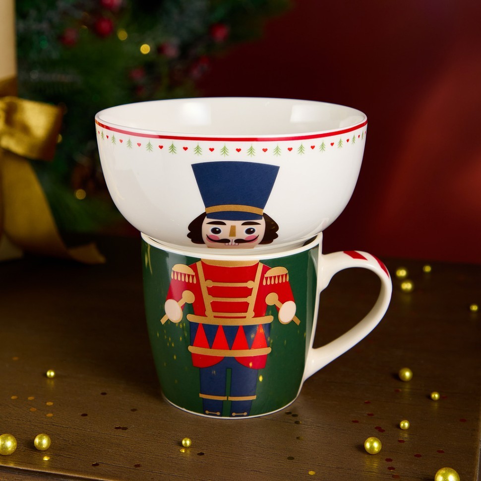 Набор посуды lefard "щелкунчик" 2 пр. (кружка 360мл, салатник 500мл) Lefard (260-1064)