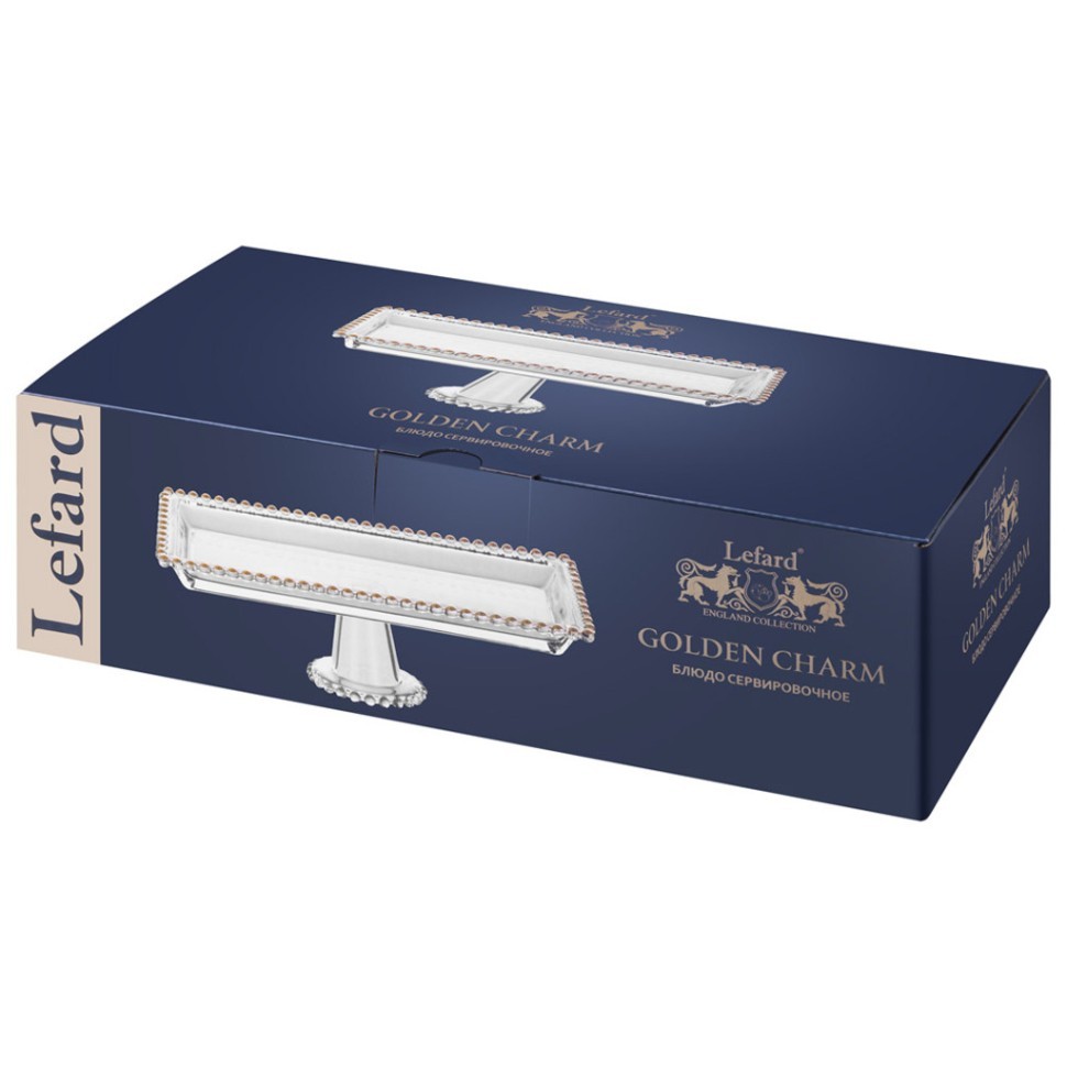 Блюдо сервировочное "golden charm" на ножке, 30*13*9,5 см Lefard (345-506)