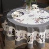 Скатерть круглая "лавандовые коты" 145см, серый, 100% хлопок, твил, пропитка Текстильный Мир (850-229-24)