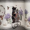 Скатерть круглая "лавандовые коты" 145см, серый, 100% хлопок, твил, пропитка Текстильный Мир (850-229-24)